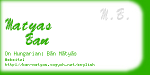 matyas ban business card